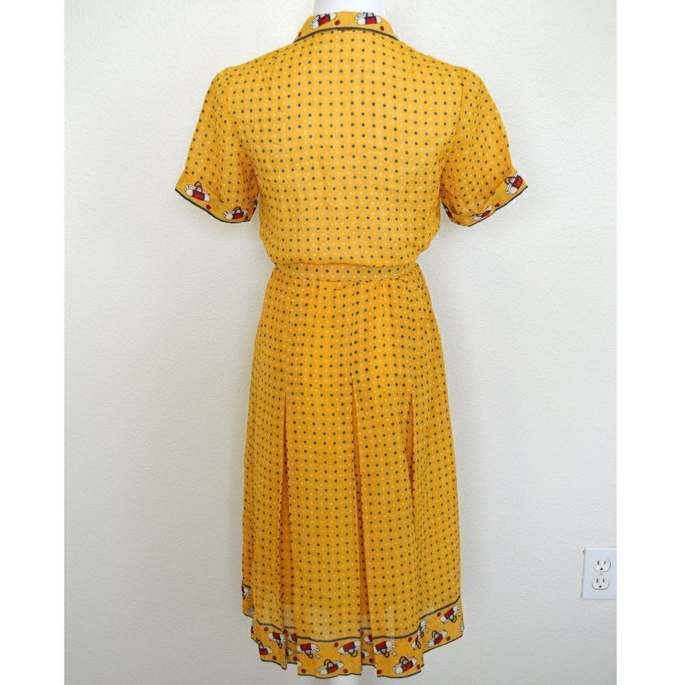 Vintage Tennis Printed Polka Dot Dress - Picture 4 of 7